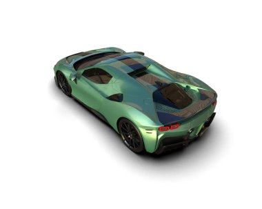 Modern süper spor araba - 3 boyutlu illüstrasyon