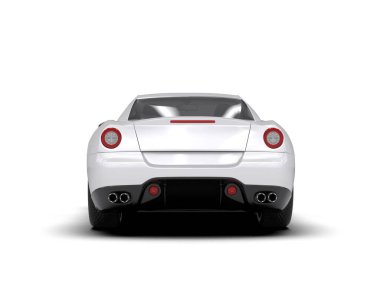 gerçekçi beyaz modern araba - yan görünüm