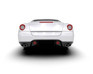 beyaz süper araba arka görünümü