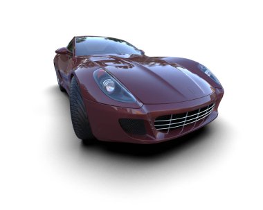 Kırmızı bir arabanın 3 cg görüntüsü