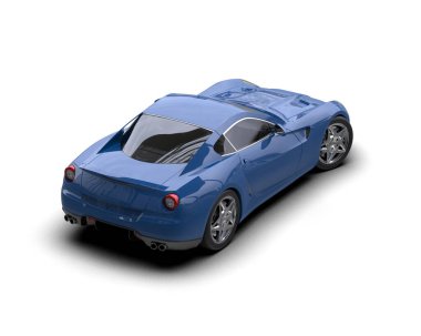 Süper araba arka planda izole edilmiş. 3D görüntüleme - illüstrasyon