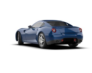 mavi modern spor araba - yan görünüm