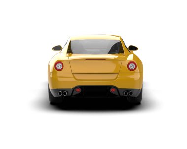 Sarı lüks araba izole edilmiş. Yüksek çözünürlük 3d oluşturma