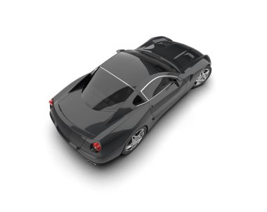 Siyah spor araba beyaz arka plan üzerinde izole.