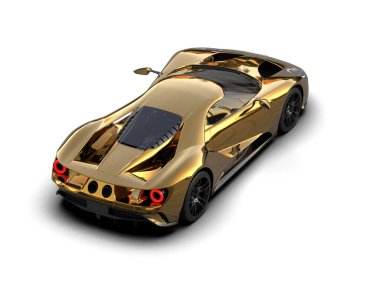 Beyaz arka planda modern süper araba - 3 boyutlu illüstrasyon