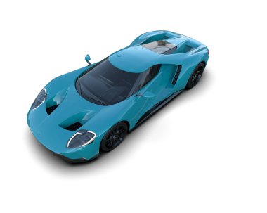 Modern mavi süper araba - 3D