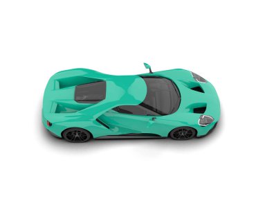 Süper mavi modern süper spor araba - üst görünüm