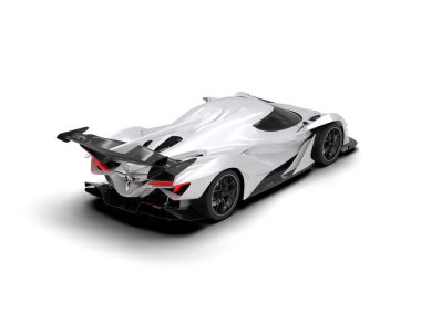 Modern süper beyaz spor araba - üst görünüm