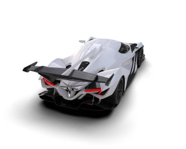 Beyaz arka planda modern spor araba. 3 Boyutlu Hazırlama