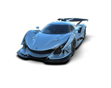 Mavi bir arabanın 3 boyutlu görüntüsü