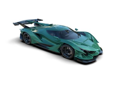 Süper yeşil modern yarış arabası - üst görünüm