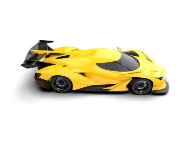 modern süper sarı süper araba beyaz arka planda kırmızı ve beyaz arabalı