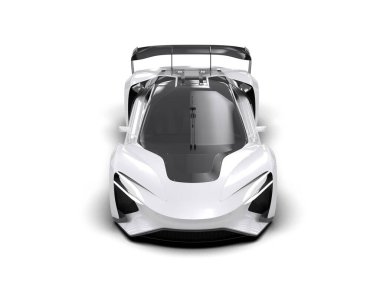 Beyaz süper araba siyah beyaz sırtlı