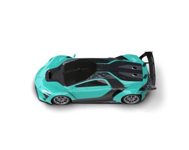 Yeşil stüdyosu olan süper modern spor araba.