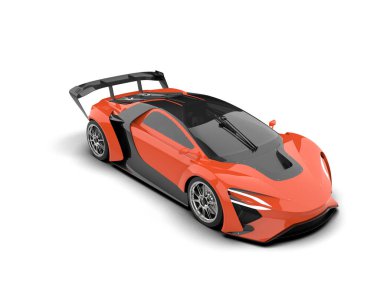 Modern araba arka planda izole edilmiş. 3D görüntüleme - illüstrasyon