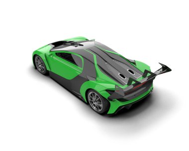 yeşil süper modern araba - üst görünüm