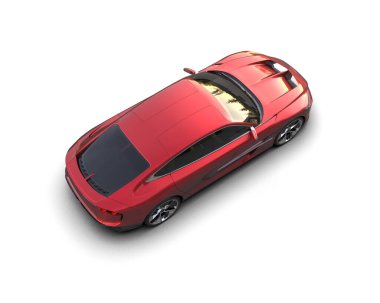 Beyaz arka planda bir araba. yüksek açı