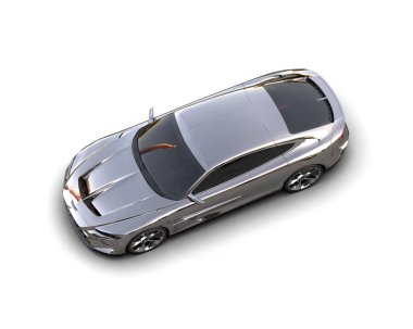 beyaz arka planda modern lüks araba 3 boyutlu görüntüleme