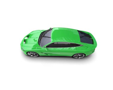 Yeşil modern araba izole edilmiş. 3d illüstrasyon.