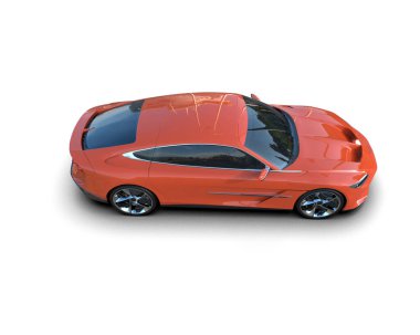 modern araba beyaz arkaplanda izole edilmiş 3 boyutlu görüntüleme