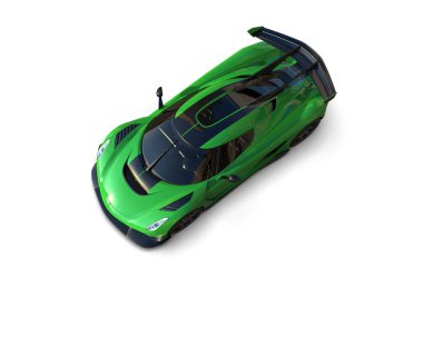 yeşil modern spor araba beyaz arka planda izole