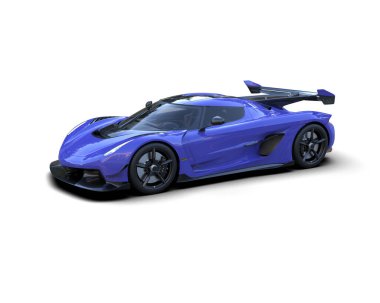 Modern mavi süper araba - stüdyo çekimi.