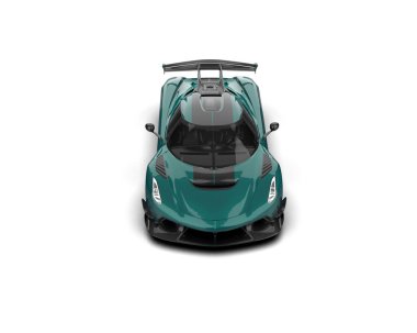 Arka planda izole edilmiş süper modern araba. 3D görüntüleme - illüstrasyon