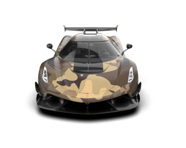 Yüksek teknolojili bir vücut manzaralı modern spor araba.