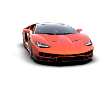 kırmızı modern spor araba beyaz arka planda izole