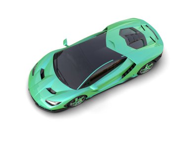 yeşil araba 3D görüntüleme.