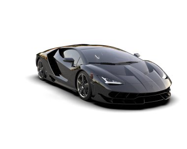 Beyaz arka planda modern spor araba. 3d illüstrasyon