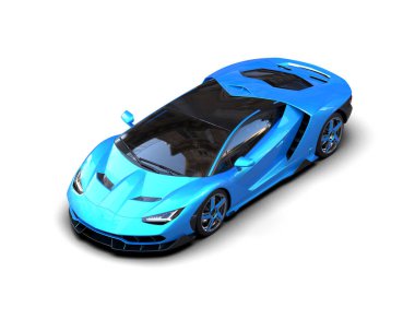 Süper mavi modern spor araba.
