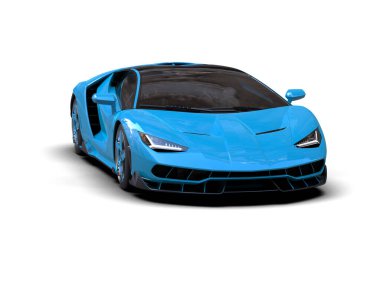 mavi modern spor araba - 3D görüntüleme