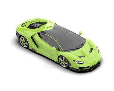 Süper yeşil modern araba - 3 boyutlu