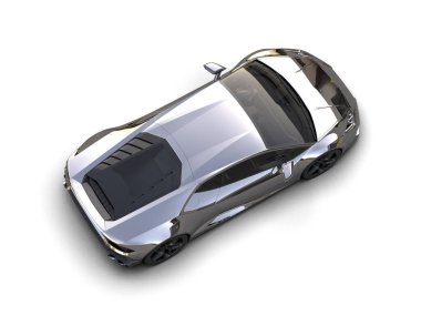 Stüdyo ortamında daha az genel bir konsept arabanın 3 boyutlu çizimi