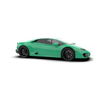 yeşil modern süper spor araba - üst görünüm