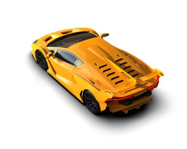 Beyaz arka planda modern süper araba. 3d illüstrasyon.