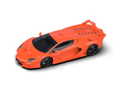 Kırmızı bir süper spor arabanın 3 boyutlu görüntüsü