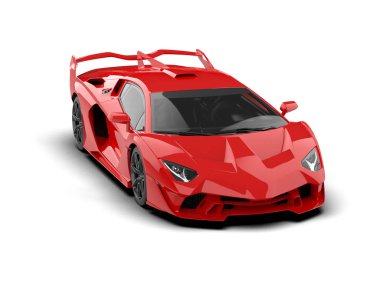 modern kırmızı süper araba - araba - yan görünüm