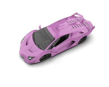 beyaz üzerine izole edilmiş mor oyuncak araba