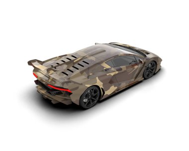 beyaz arkaplanda izole edilmiş araba 3 boyutlu görüntüleme.