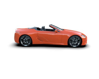 Kırmızı spor araba - yan görünüm