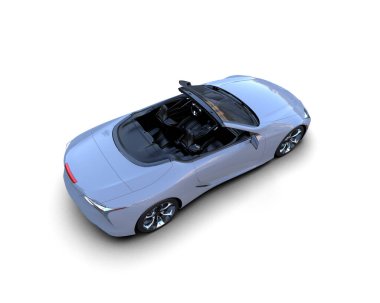 mavi spor araba - 3D illüstrasyon