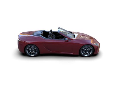 Kırmızı kuyruklu kırmızı spor araba..