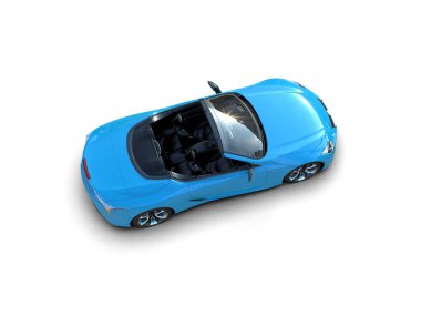 Beyaz arka planda izole edilmiş elektrikli araba. 3d oluşturma