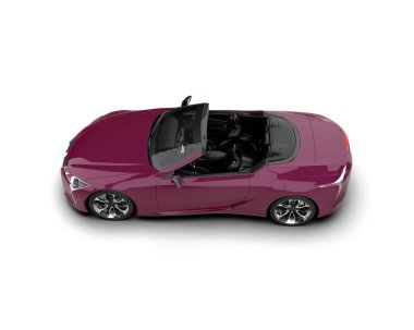 Siyah modern spor araba beyaz arka planda - 3 boyutlu çizim - illüstrasyon