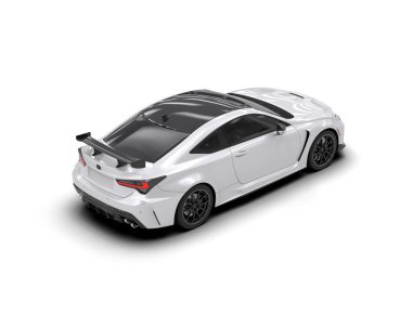 modern beyaz modern araba - yan görünüm - ön görünüm - beyaz arka planda izole