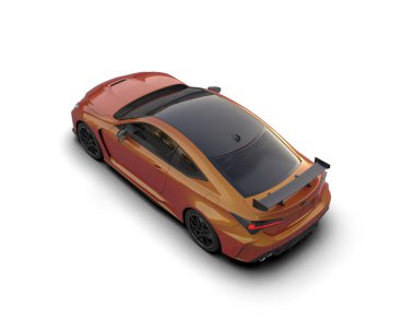 Modern araba beyazda izole edilmiş. 3D görüntüleme - illüstrasyon