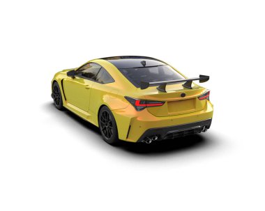 Modern sarı spor araba - yan görünüm