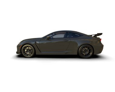 Siyah spor araba beyaz arka planda izole edilmiş. 3 Boyutlu Hazırlama.